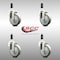 Service Caster 4 Inch 316SS Gray Polyurethane Swivel 3/4 Inch Expanding Stem Caster Set SCC SCC-SS316EX20S414-PPUB-34-4 - alternate 4